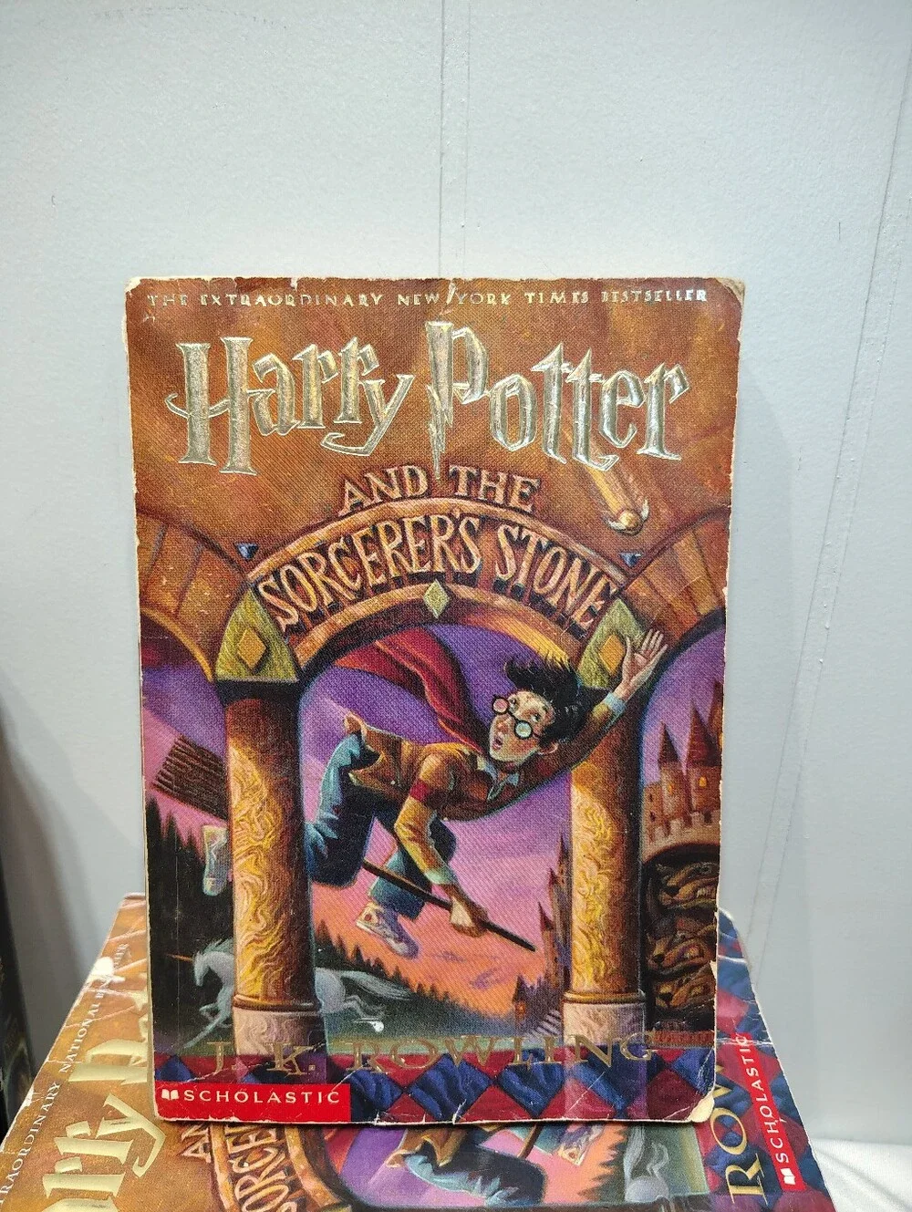 Vtg Harry Potter Lot Dumbledore Doll, Chamber of Secrets VHS & 6 Book Bundle